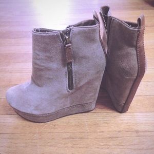 Aldo Wedge Taupe Booties